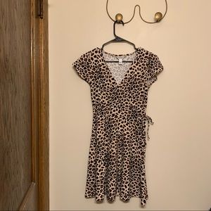 Leopard Print Wrap Dress